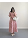 HANNA GÜPÜRLÜ PEMBE ELBİSE