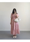 HANNA GÜPÜRLÜ PEMBE ELBİSE