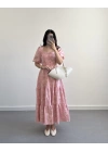 HANNA GÜPÜRLÜ PEMBE ELBİSE