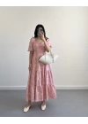 HANNA GÜPÜRLÜ PEMBE ELBİSE