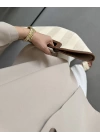 HARDY CREP KUMAŞ ÖNÜ DÜĞMELİ KİMONO BEJ