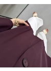 HARDY CREP KUMAŞ ÖNÜ DÜĞMELİ KİMONO MÜRDÜM