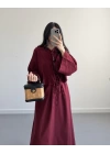 HEZA PİNTEREST ETEK TAKIM BORDO