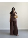 JESUS KAHVE KETEN YELEK TAKIM