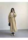 JOSEF OVERSİZE KOYU BEJ OVERSİZE TRENÇKOT