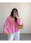JOSİE PEMBE MÜSLİN BLUZ