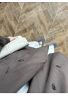 KAHVE ALLERLİ ARA BOY TRENÇKOT -7556