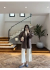 KAHVE ALLERLİ ARA BOY TRENÇKOT -7556