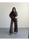 KAHVE ASİMETRİK KESİM TRİKO TAKIM