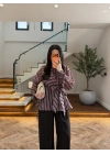 KAHVE BAĞLAMA DETAY GÖMLEK-EU5235