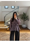 KAHVE BAĞLAMA DETAY GÖMLEK-EU5235