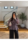 KAHVE BAĞLAMA DETAY GÖMLEK-EU5235