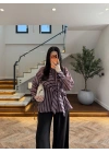 KAHVE BAĞLAMA DETAY GÖMLEK-EU5235