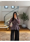 KAHVE BAĞLAMA DETAY GÖMLEK-EU5235