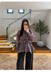 KAHVE BAĞLAMA DETAY GÖMLEK-EU5235