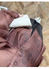 KAHVE BELDEN OTURTMALI ORGANZE GÖMLEK-EU5233