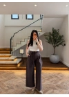 KAHVE BELİ KUŞAKLI CEPLİ PANTOLON-51265