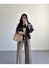 KAHVE BOMBER DERİ CEKET