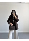 KAHVE ÇİZGİ DETAYLI BLAZER CEKET
