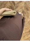 KAHVE DANTEL YAKA ASKILI ELBİSE-8543