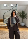 KAHVE DESENLİ RÜZGARLIKLI TAKIM-51477
