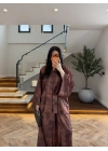 KAHVE DESENLİ SATEN TAKIM-51471