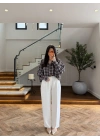 KAHVE DÜĞME DETAY BLUZ -EU5239