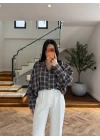 KAHVE DÜĞME DETAY BLUZ -EU5239