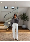 KAHVE DÜĞME DETAY BLUZ -EU5239