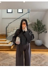 KAHVE EKOSE PİLELİ BUMBER CEKET -7840