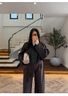 KAHVE EKOSE PİLELİ BUMBER CEKET -7840