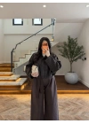 KAHVE EKOSE PİLELİ BUMBER CEKET -7840