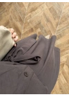 KAHVE FULAR DETAY ELBİSE -2348