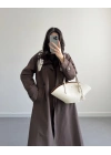 KAHVE FULARLI PREMİUM TRENÇKOT