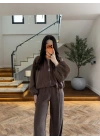 KAHVE GARNİLİ BOMBER PANTOLON TAKIM-51458