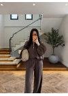 KAHVE GARNİLİ BOMBER PANTOLON TAKIM-51458