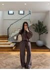 KAHVE GARNİLİ BOMBER PANTOLON TAKIM-51458