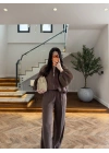 KAHVE GARNİLİ BOMBER PANTOLON TAKIM-51458
