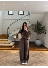 KAHVE GARNİLİ BOMBER PANTOLON TAKIM-51458