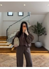 KAHVE GARNİLİ BOMBER PANTOLON TAKIM-51458