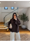 KAHVE GENİŞ YAKA TUNİK-5528