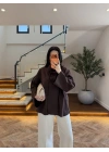 KAHVE GENİŞ YAKA TUNİK-5528