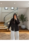 KAHVE GENİŞ YAKALI PARKA-7739