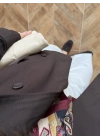KAHVE GENİŞ YAKALI PARKA-7739