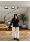 KAHVE GENİŞ YAKALI PARKA-7739