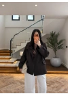 KAHVE GENİŞ YAKALI PARKA-7739