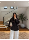 KAHVE GENİŞ YAKALI PARKA-7739