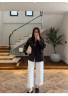KAHVE GENİŞ YAKALI PARKA-7739