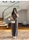 KAHVE GOLD DÜĞMELİ TAKIM -9177