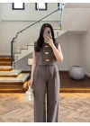 KAHVE GOLD DÜĞMELİ TAKIM -9177